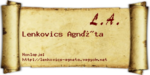 Lenkovics Agnéta névjegykártya